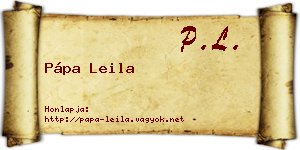 Pápa Leila névjegykártya
